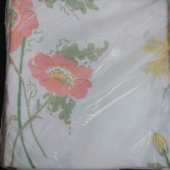 New Vintage Sears Standard Pillowcases Hampton Flowers Perm Prest Muslin Sealed - Picture 5 of 6